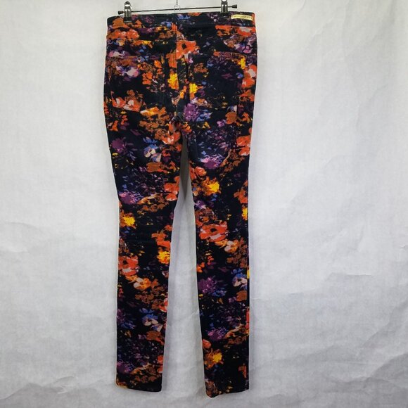 Pilcro Serif Corduroy Skinny Pants Women's 27 Floral Black Anthropologie Stretch - Picture 10 of 16